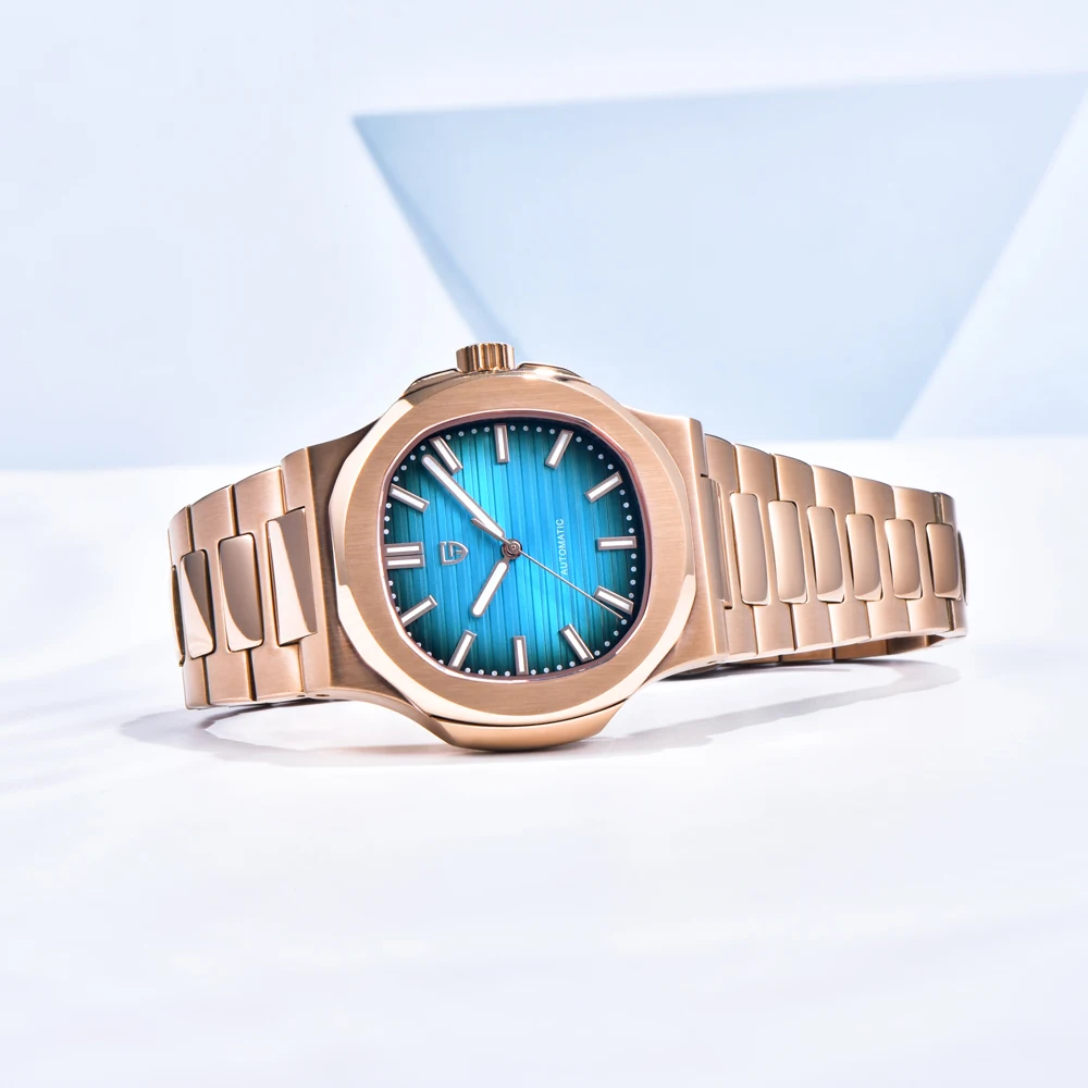 PAGANI DESIGN ساعات رجالية باللون الذهبي الوردي ساعة أوتوماتيكية فاخرة للرجال ساعة يد ميكانيكية AR الياقوت مقاوم للماء ساعة مضيئة #4