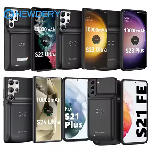 NEWDERY S23 Battery Charger Case For Samsung Galaxy S22 S23 S24 Ultra Plus S20 S21FE Wireless Charging Power Bank Cover 10000mAh