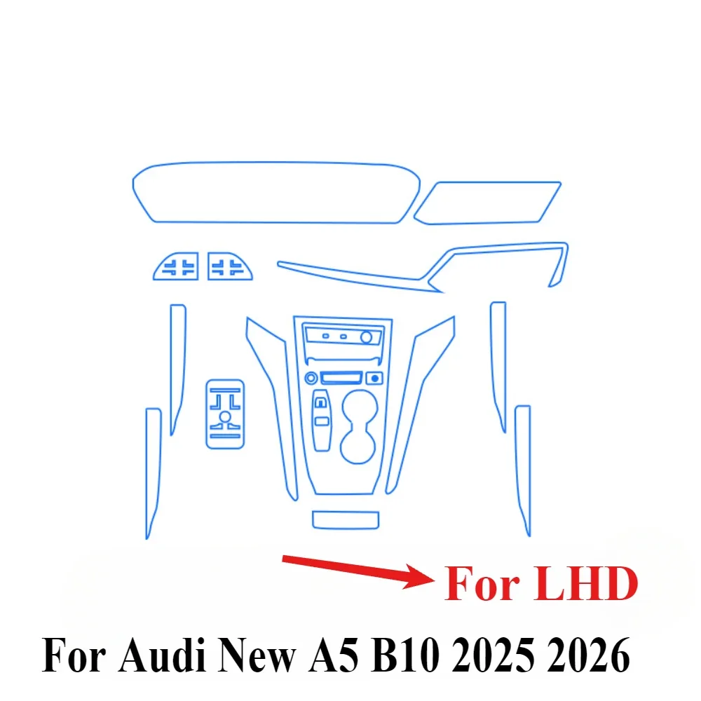 

Protective Film Car Accessories Interior Transparent TPU For Audi A5 B10 2025 2026 Gear Panel GPS Navigation Center Console PPF