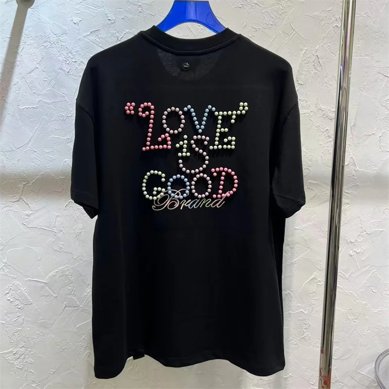 White Goodbrand T Shirts Men Women Casual Pure Cotton Colorful Pearl Logo GOODBRAND Oversized Short Sleeve Top Tee