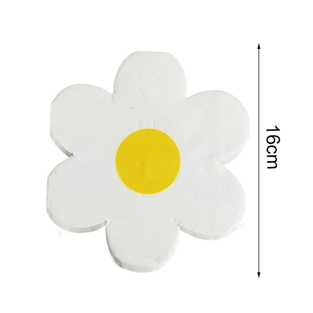 20-100 stücke Blume Papier Servietten Einweg Gänseblümchen Rosa Blume Papier Servietten Baby Dusche Geburtstag Party Geschirr Dekor Liefert – Detail 1