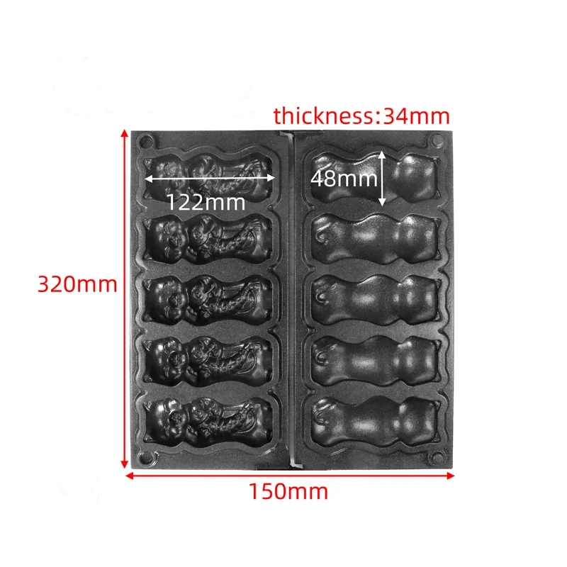 Elektryczna mini gofrownica z CE, nieprzywierająca maszyna do robienia kotów Taiyaki, maszyna do przekąsek, maszyna do gofrów dla kotów, 110 V, 220 V