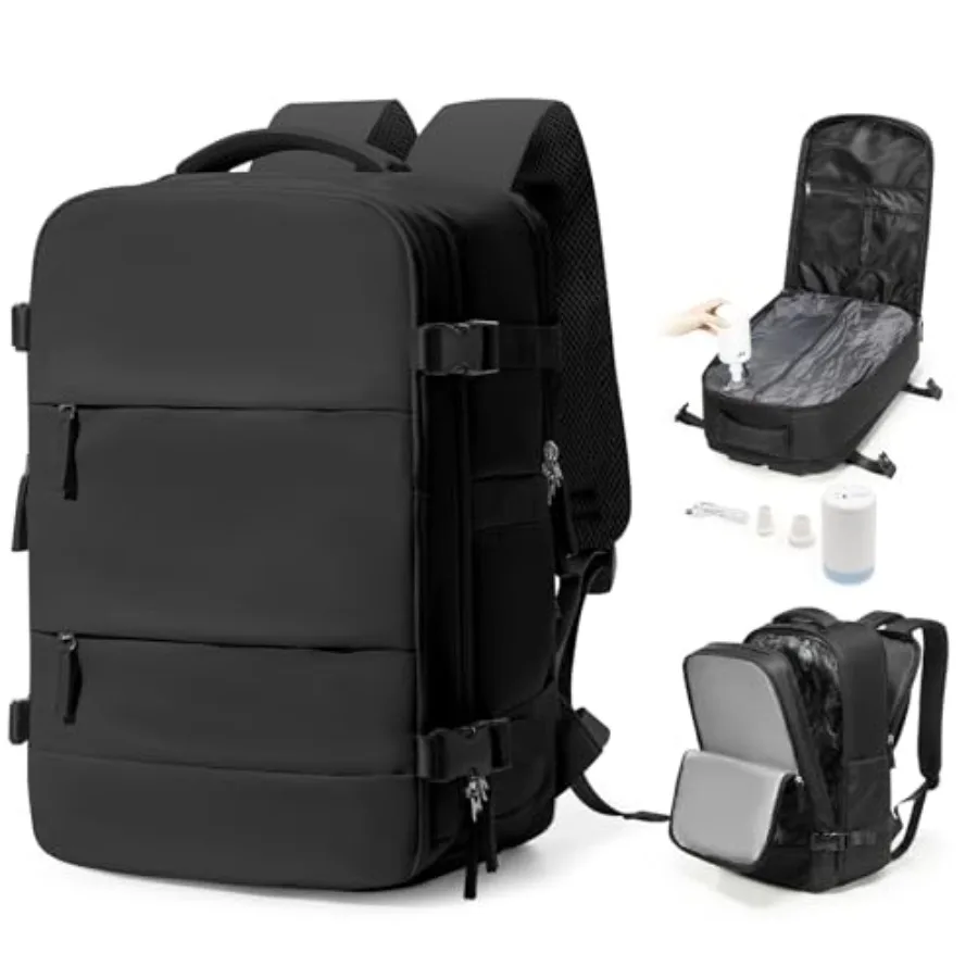 Vacuum Backpack Travel With PumpMochila De Viaje Compresion Al Vacio Personal Item Travel Backpack With Vacuum System Large Car