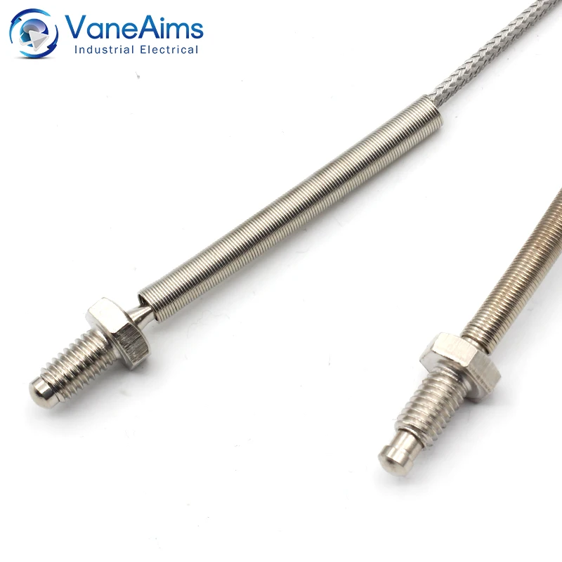 Thread M6 Screw Thermocouple VaneAims 0.5m 1m 2m 3m Type K J PT100 Probe Temperature Sensor 0-400℃ for PID Digital Thermostat