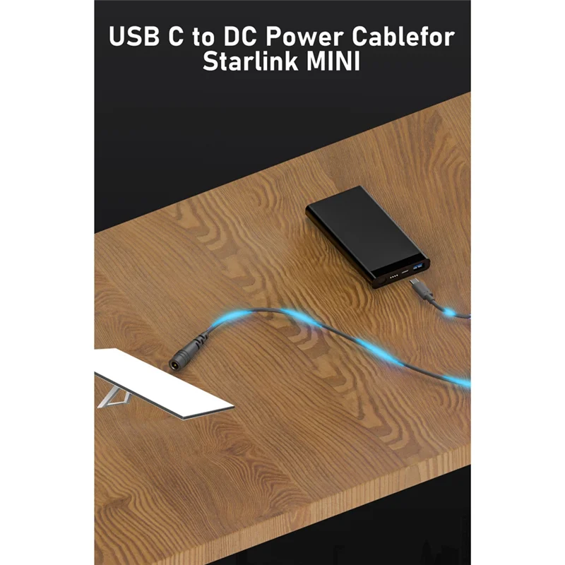 ABKN-For Starlink Mini USB C To DC Female Cable Overload Short Circuit Protection Type-C To DC Replacement Cable