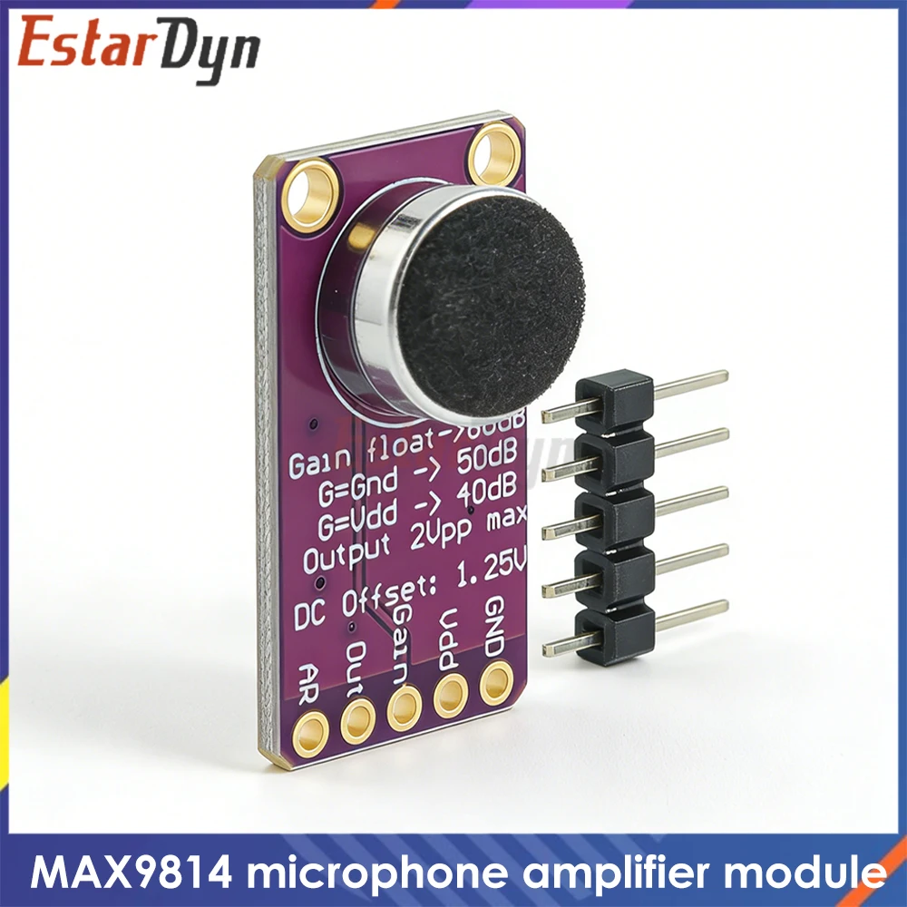 MAX9814 Mikrofon AGC Verstärkerplatinenmodul Automatische Verstärkungssteuerung Programmierbares Angriffs- und Freigabeverhältnis Niedriger THD