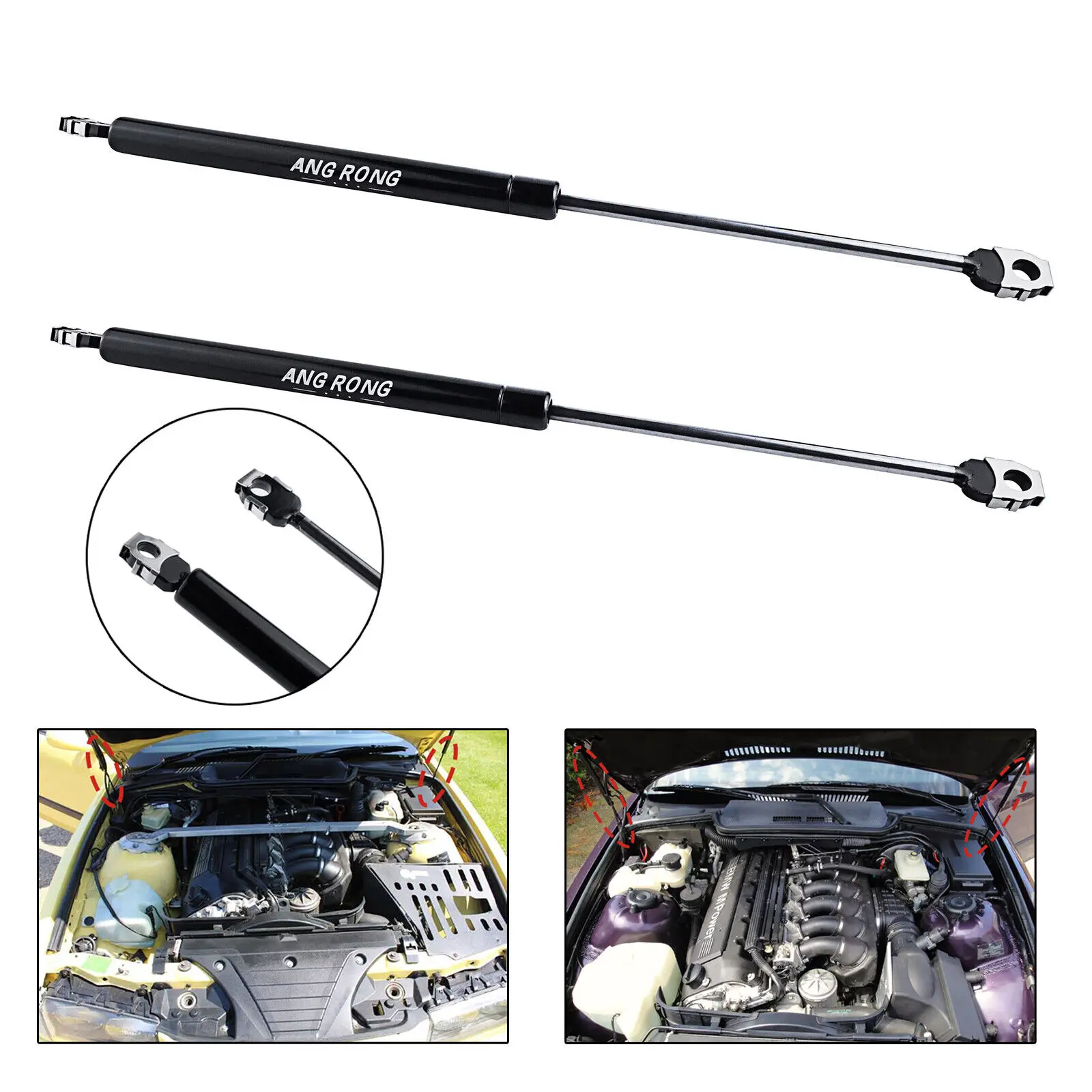 2x Przednie rozpórki gazowe maski silnika 320N do BMW serii 3 E36 1991-2000 51231960852
