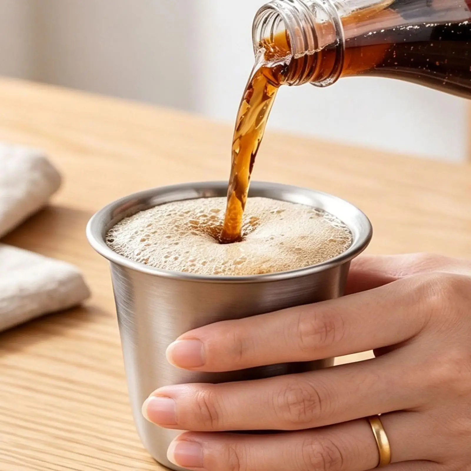 Stainless Steel Cups Shatterproof Mugs Stackable Metal Drinking Tumblers For Camping Travel Outdoor Bar Home Office Juice Drink