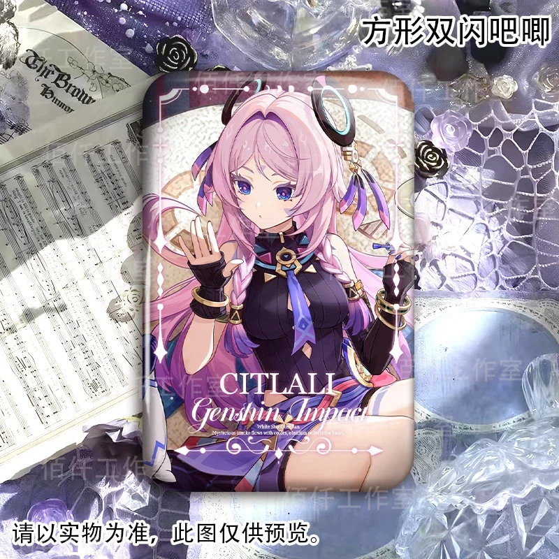 أنيمي لعبة جينشين إمباكت لان يان شياو يوميميميكوكي ميزوكي سيتالي كاواي كوسبلاي شارة معدنية طويلة Itabag زر بروش