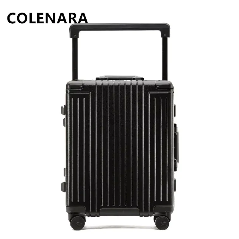 COLENARA 24"New Luggage PC Aluminum Frame Trolley Case 26 Inches Cart Type Travel Bag Men's Password Box Business Suitcase