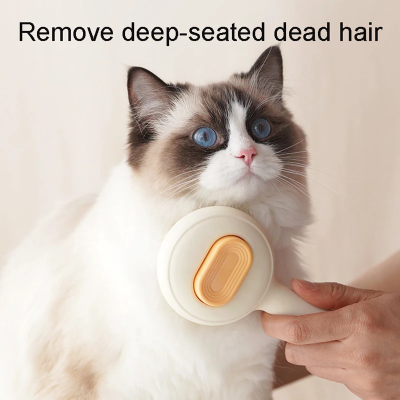 Three Colors Pet Comb One-Key Hair Removal Cleaning Brush Magic Massage Grooming The Cat Hair Brush Is Easy To Carry And Clean