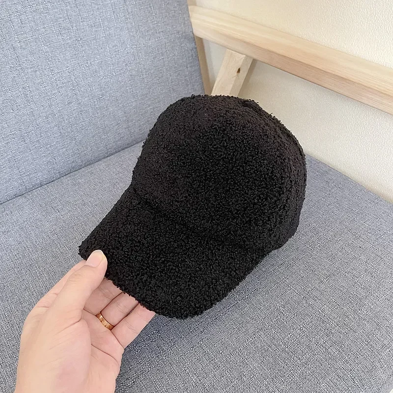 New Winter Women Baseball Cap Artificial Lamb Wool Hats Version Tide Warm Cap Plush Baseball Caps Autumn Baseball Cap for Women