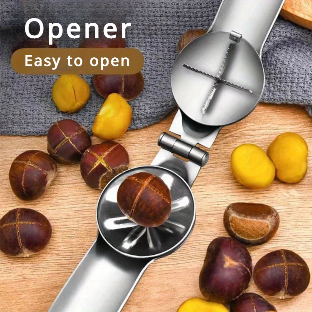 1PC Chestnut Opener, Chestnut Peeling Artifact, Cross Cutting Peeler, Shell Stripping Clip, Household Raw Chestnut Opener