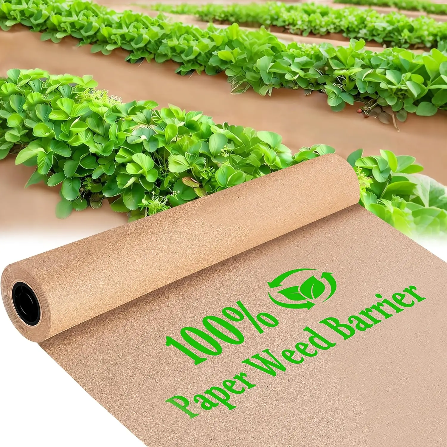 

4x100ft Biodegradable Paper Weed Barrier - Heavy Duty Garden Weed Control for Outdoor Lawn