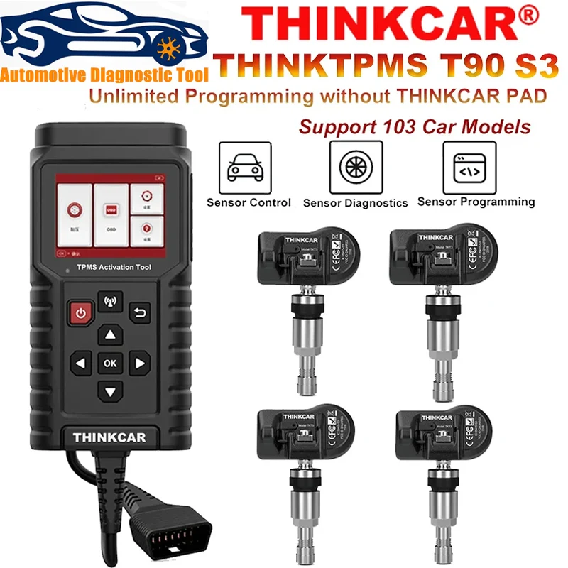 ThinkCar THINKTPMS TP T90 TPMS Programmer S3 315MHz 433MHz 2in1 Car Tire Pressure Diagnosis Tool TPMS Sensor Service Tool