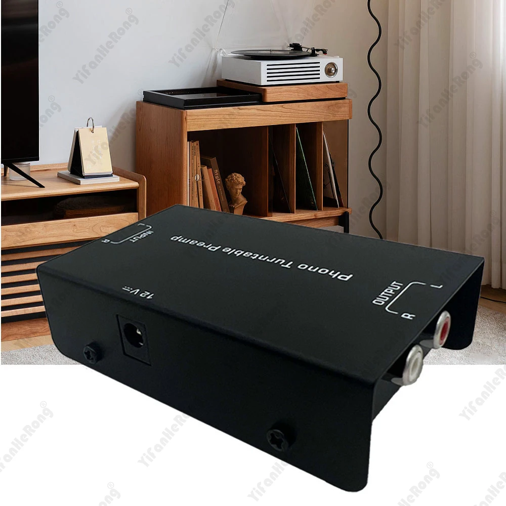 PP900 Phono Preamp EU/US Plug Ultra-Compact RCA Input Output Signal Preamplifier Connect Receiver Amplifier MixerPreamplifier