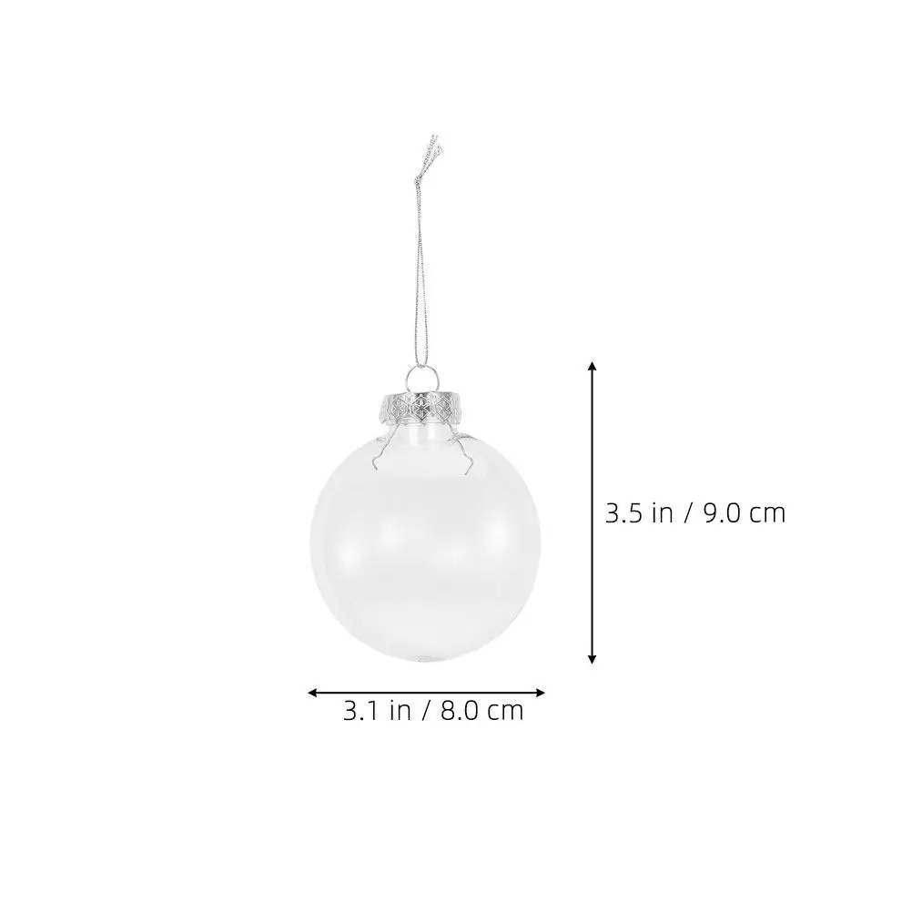 24Pcs Christmas Transparent Flat Oval Clear Plastic Fillable Ornaments for DIY Crafts Holiday Party Decorations
