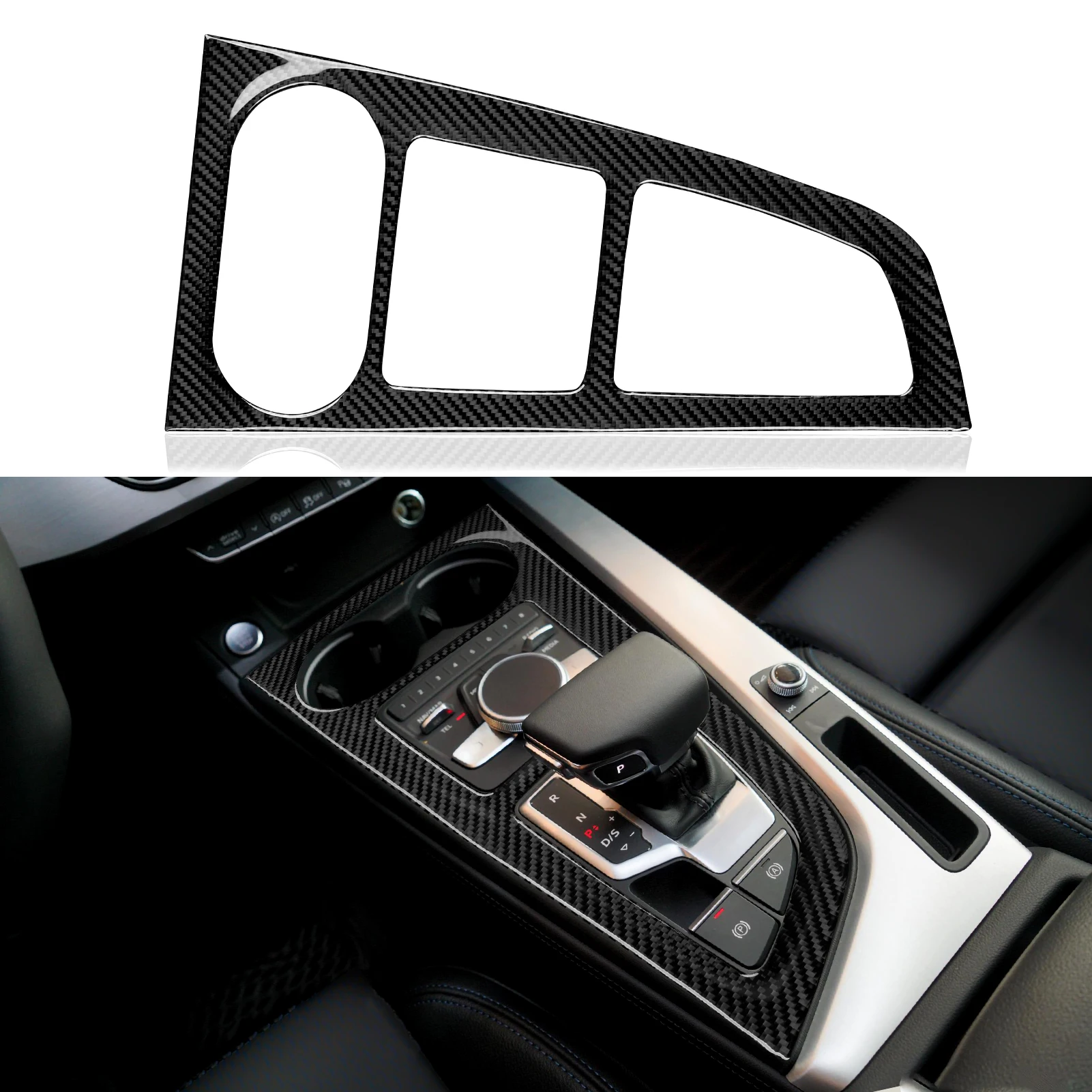 

Для Audi A4 S4 RS4 A5 S5 RS5 (2016-2019) Центральная консоль, панель переключения передач, внутренняя наклейка из углеродного волокна, аксессуары для отделки автомобиля