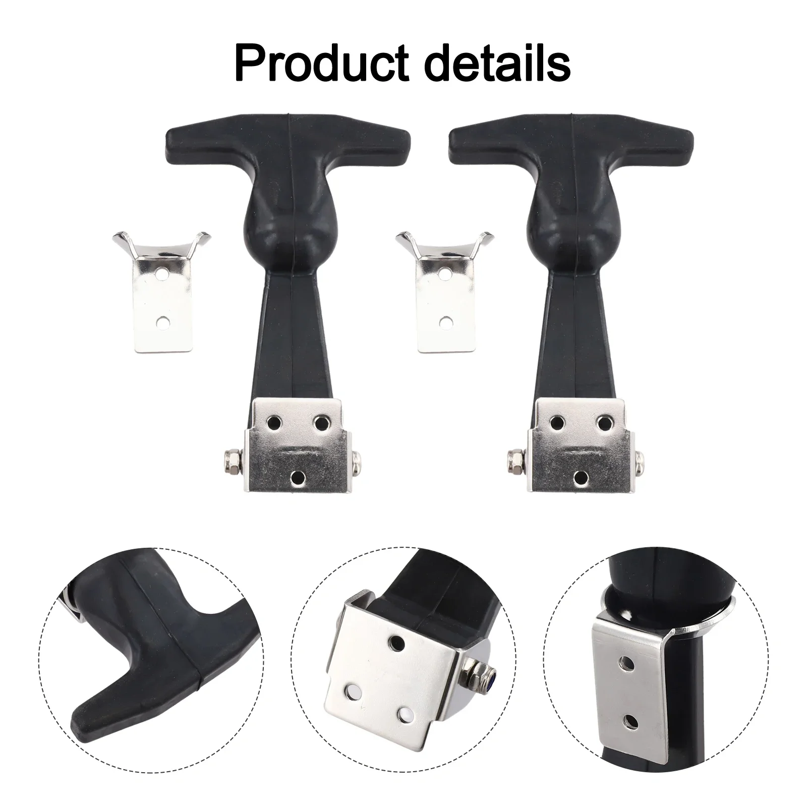 

2 Pair Rubber Hood Holders For Tool Box Vehicle Engine Bonnet Fasteners T-Handle Draw Latches For Cart Hood Latch