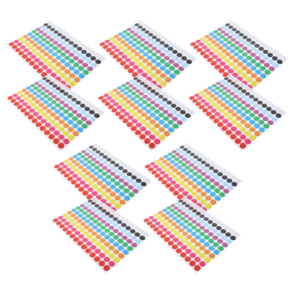 10 أوراق ملصقات مستديرة ملونة ذاتية اللصق وقابلة للإزالة لتصنيف ملف تنظيم الفرز والفرز
