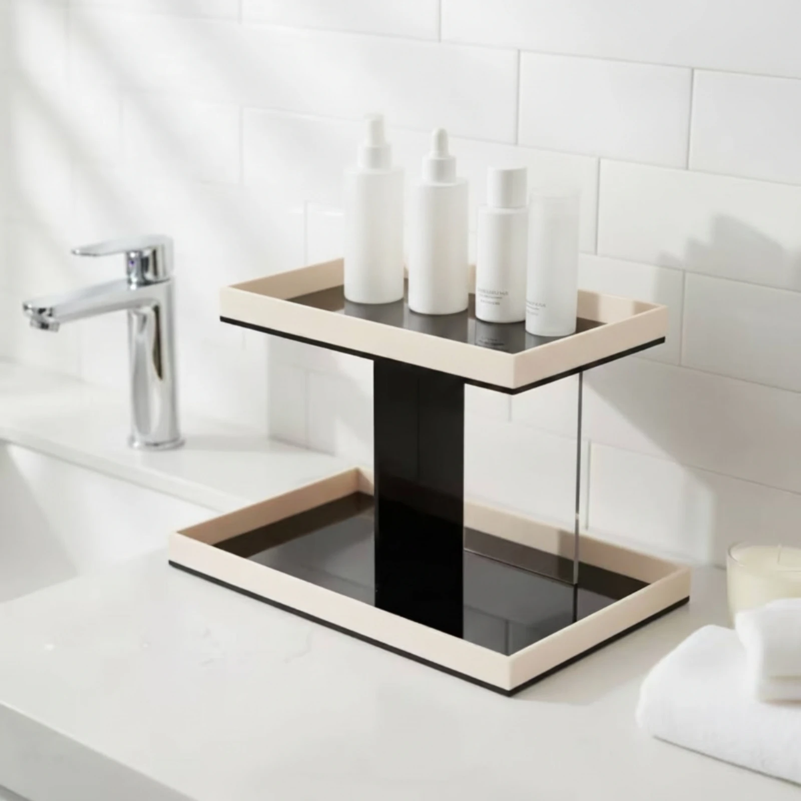desktop-storage-rack-minimalist-acrylic-rack-with-trays-two-tier-organizer-space-saving-display-shelf-open-design-for-vanity