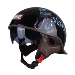 Retro Motorcycle Half Face Helmet Four Seasons for Harley Brim Helmet Half-face Motorbike Crash Motor Helmets Casco Safety Cap