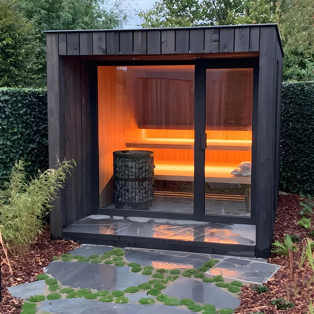 Outdoor Sauna Room With Solid Wood Wet Steam For 1-6 Person Easy Installation Hot Selling Modern Design For Commercial Use
