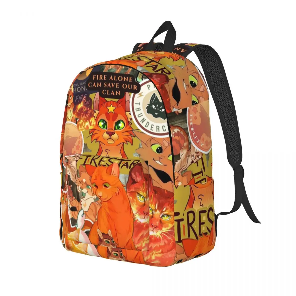 Warrior Cute Cats Lovers Backpack Daypack Large Capacity Kids BookBag School Bag Shoulder Bags for Boys Girls