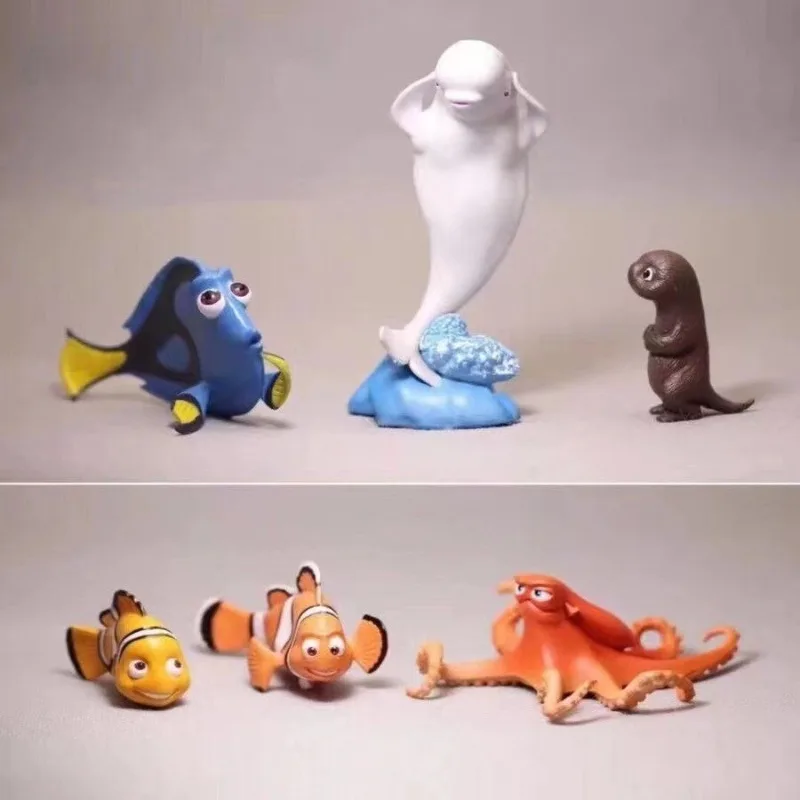 6pcs/set Disney Cartoon Finding Nemo Dory PVC Action Figure Toys 3-11cm Decorative Ornaments Collection Doll Birthday Gifts Toys