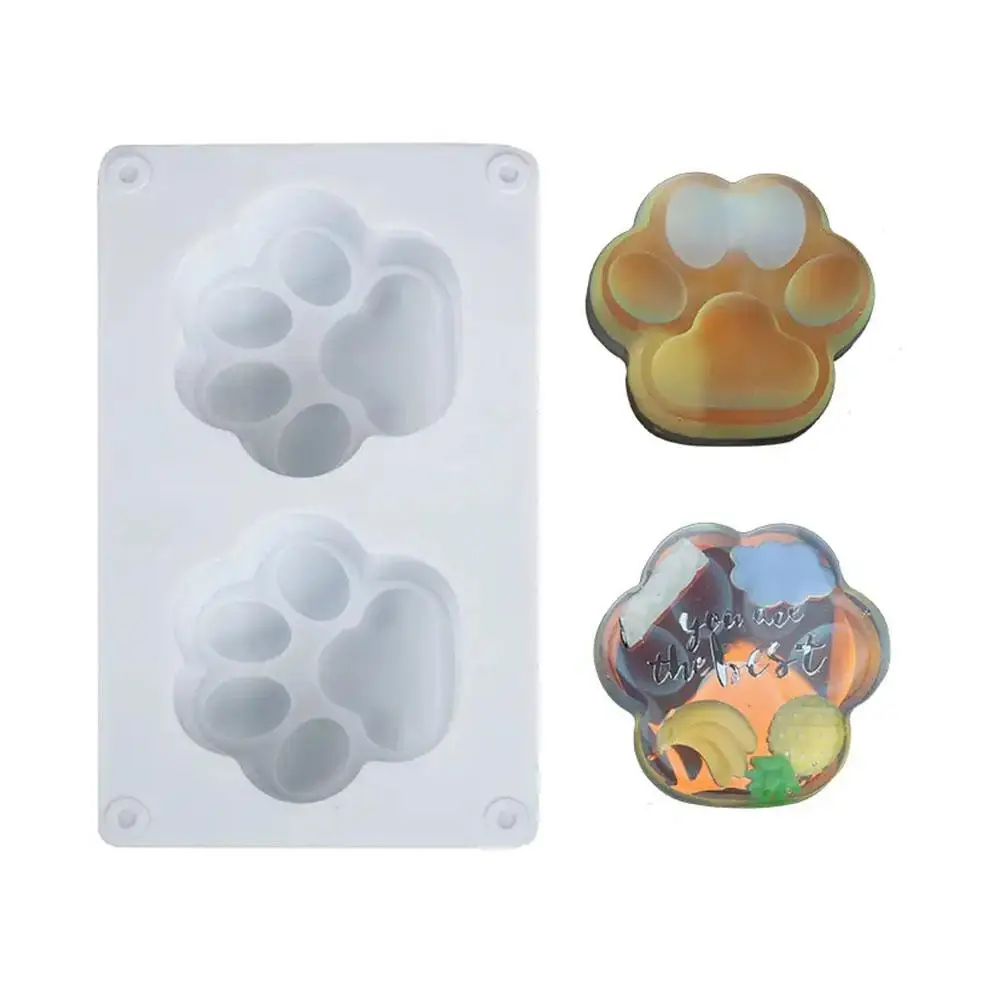 Cat Paw DIY Baking Mould Handmade Candle Aromatherapy Making Resin Making Mold Gift Candle Candle DIY Plaster Supplies Soap E7Z0