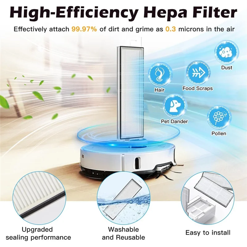 ABVI-액세서리 부품 Roborock S8 Maxv 울트라 진공 청소기 부품 메인 사이드 브러시 HEPA 필터 걸레 천 먼지 봉투