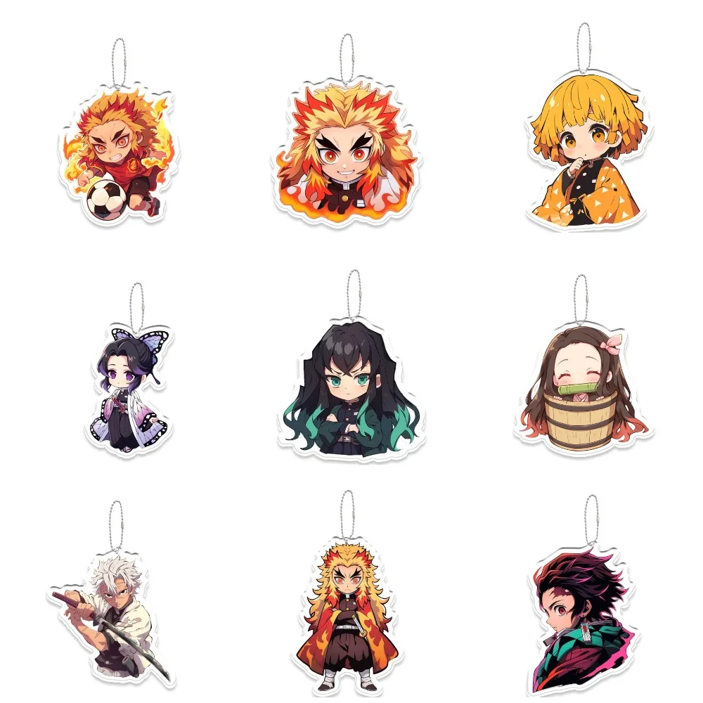 

DIY Demon Slayer Acrylic Key Chain Agatsuma Zenitsu Kamado Tanjirou Kochou Shinobu Rengoku Kyoujurou Anime Peripheral Gift