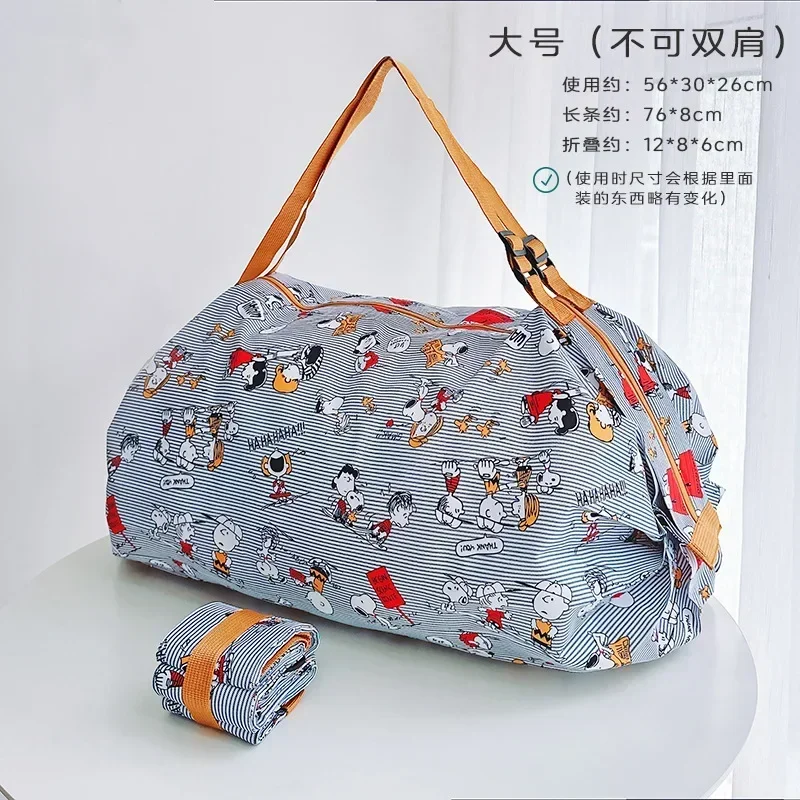 Snoopy Environmental Storage Bag Card Ventilated Piano Pleat Shopping Shoulder Bag Handbag Travel tote messenger bag