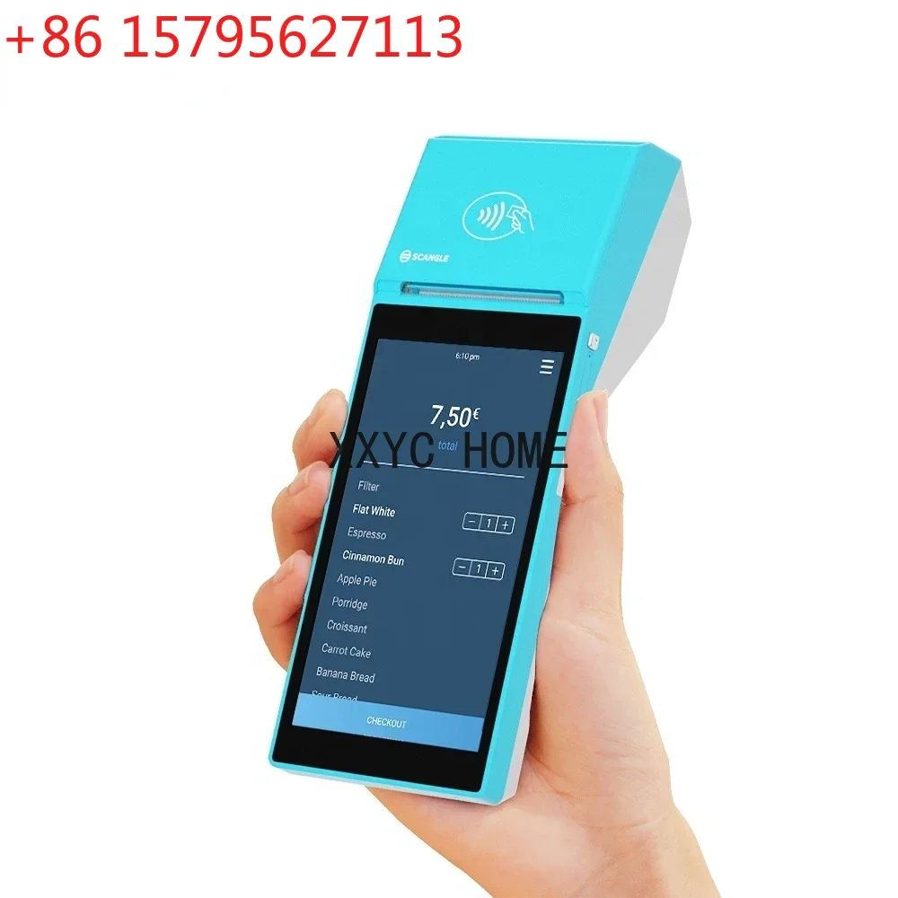 System With NFC For Sumup 5.5 inch BT WIFI Android PDAs Terminal Handheld POS With NFC Reader 58MM printer
