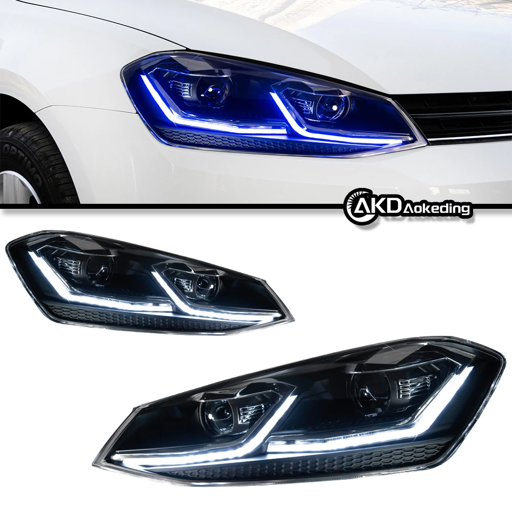 Auto Parts For VW Golf 7 Headlights 2013-2017 MK7.5 latest Styling LED Daytime Lights Dual Projector Car Accesorios Modified