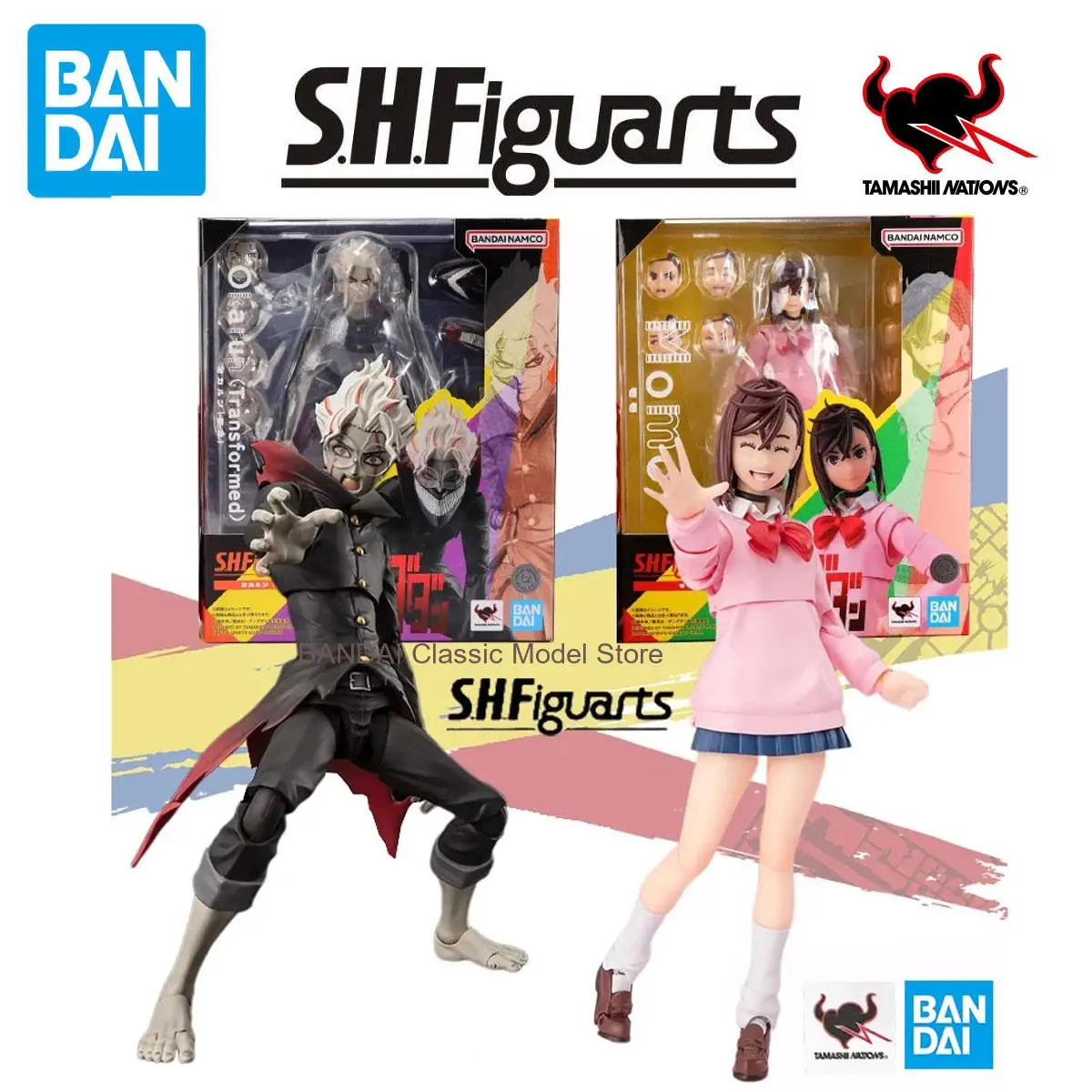 

Bandai original genuine SHFiguarts SHF DANDADAN MOMO&Okarun (transformed) anime action figure collectible model toy gift Kids