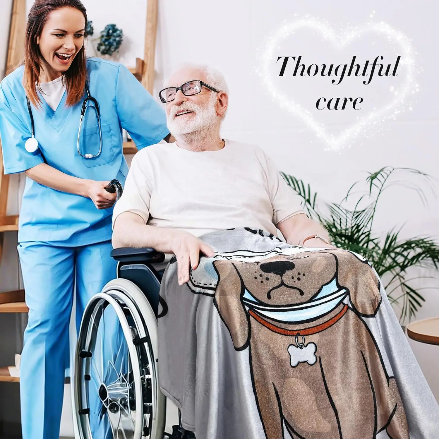 احصل على هدايا جيدة للنساء/الرجال بعد الجراحة، احصل على بطانية التعاطف قريبًا مقاس 50 × 60 بوصة على الأقل لا تحتاج إلى ارتداء مخروطي مضحك S