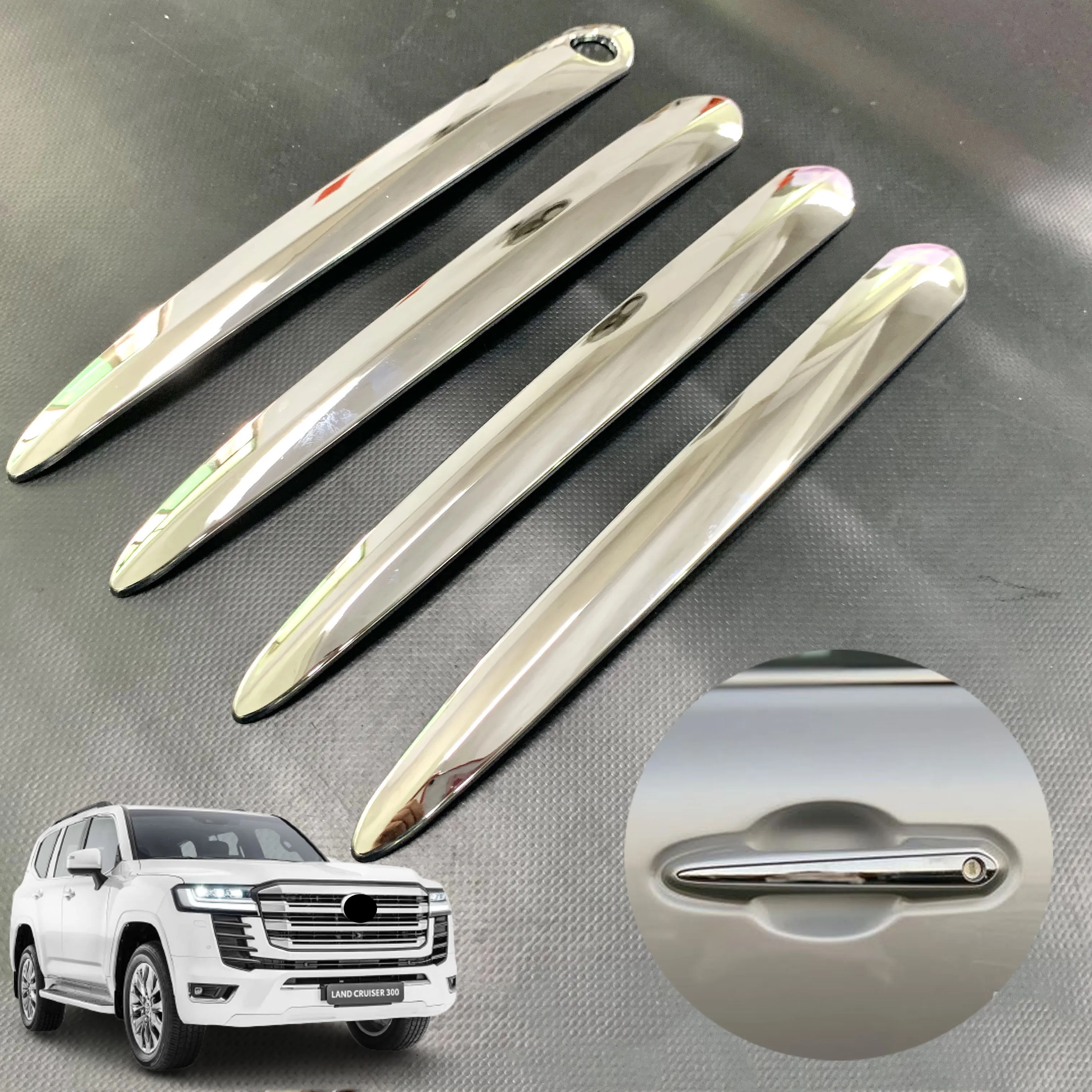 Land Cruiser 300 chro me ABS Door Handle Cover Trim for to yo ta LC300 2021 2022 Exterior Accessories
