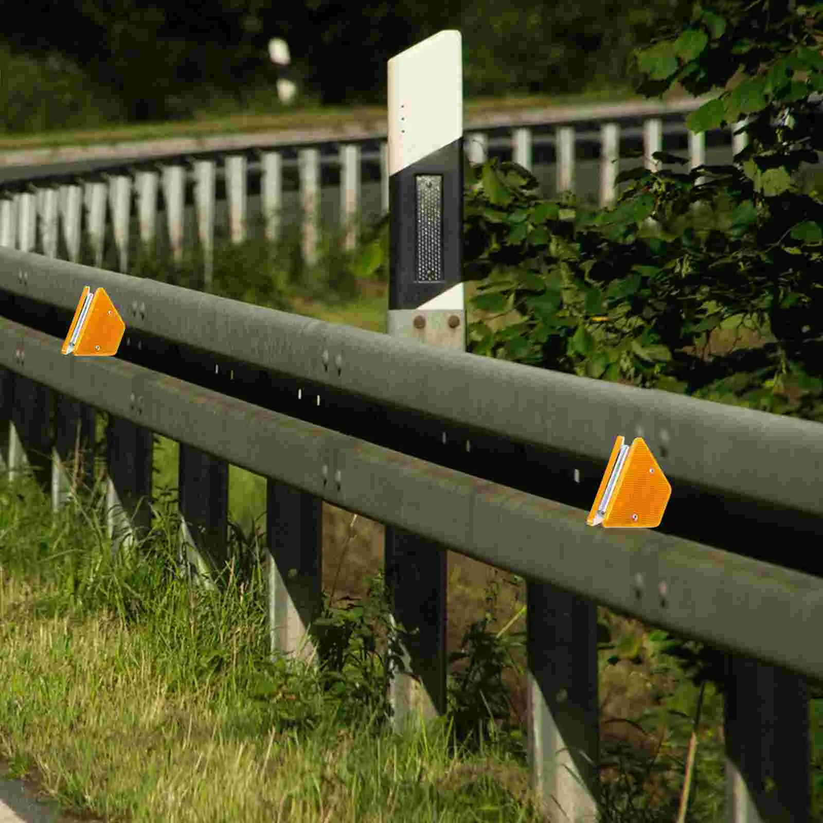 Delineadores delinhadores para refletores de estrada, 2 peças, marcadores de pavimento, entrada de entrada de garagem, corrimão reflexivo, suporte duplo