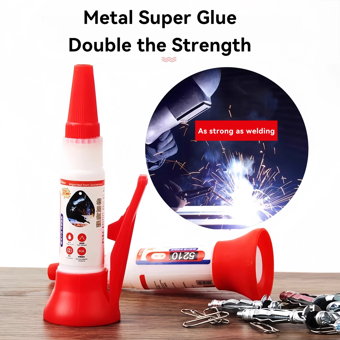 

Universal Welding Adhesive Strong Bonding Repair Glue Fast-Drying Liquid Solder Suitable for Metal, Plastic, and Leather