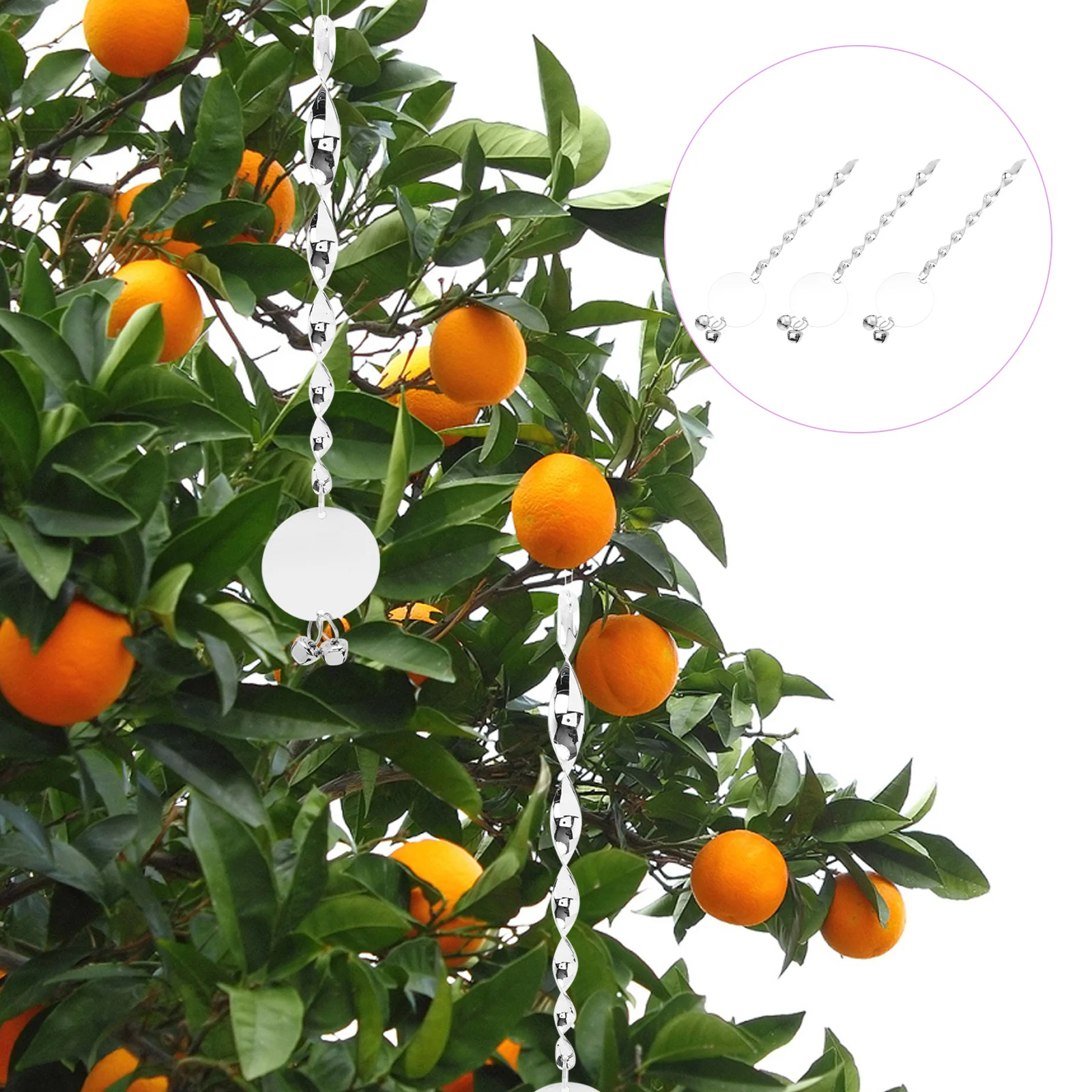 

10 Pcs Bird Repellent Stick Rods with Bells Birds Reflective Reflectors Devices Useful Scaring