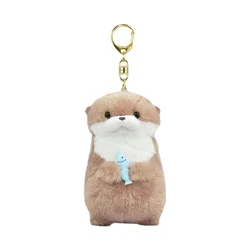 Llaveros de muñecos de peluche con forma de nutria, accesorios colgantes ligeros para bolso escolar, billetera para llaves, regalos de juguete, 11cm