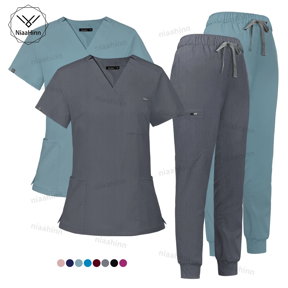 Wholesale Price Medical Nurse Uniforms Women Beauty Salon Pet Store Pharmacy Working Clothes Comfortable Short Sleeved Top Pants