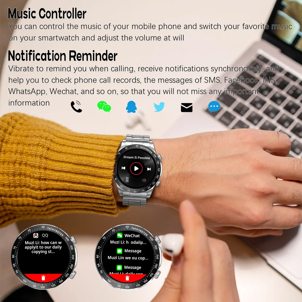 2026 new smart fitness watch with health tracking, heart rate monitor, NFC access, blood pressure check, and wireless calling,