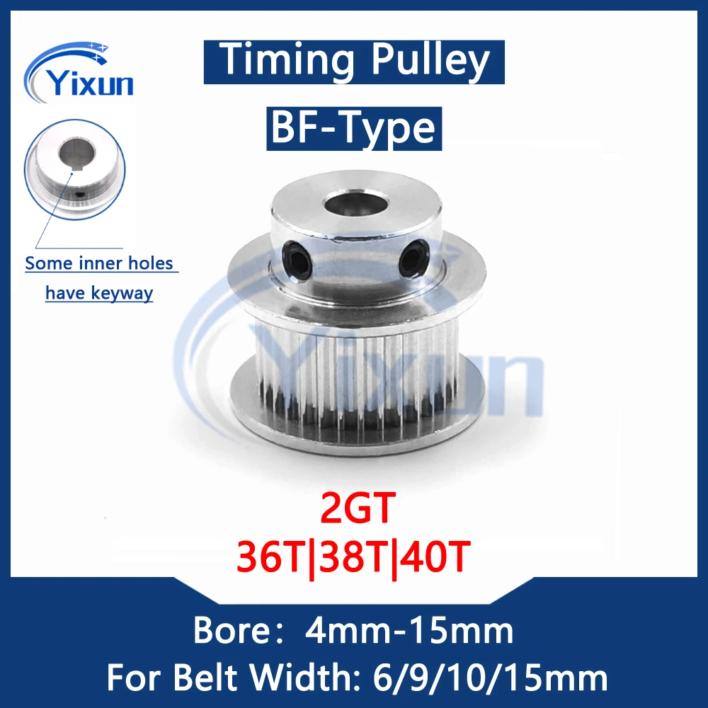 2GT G2M 36 38 40 Teeth Timing Pulley Bore 4/5/6/6.35/8/10/12/14/15mm Fit Belt Width 6/10/15mm GT2 Synchronous Belt Pulley 36 40T