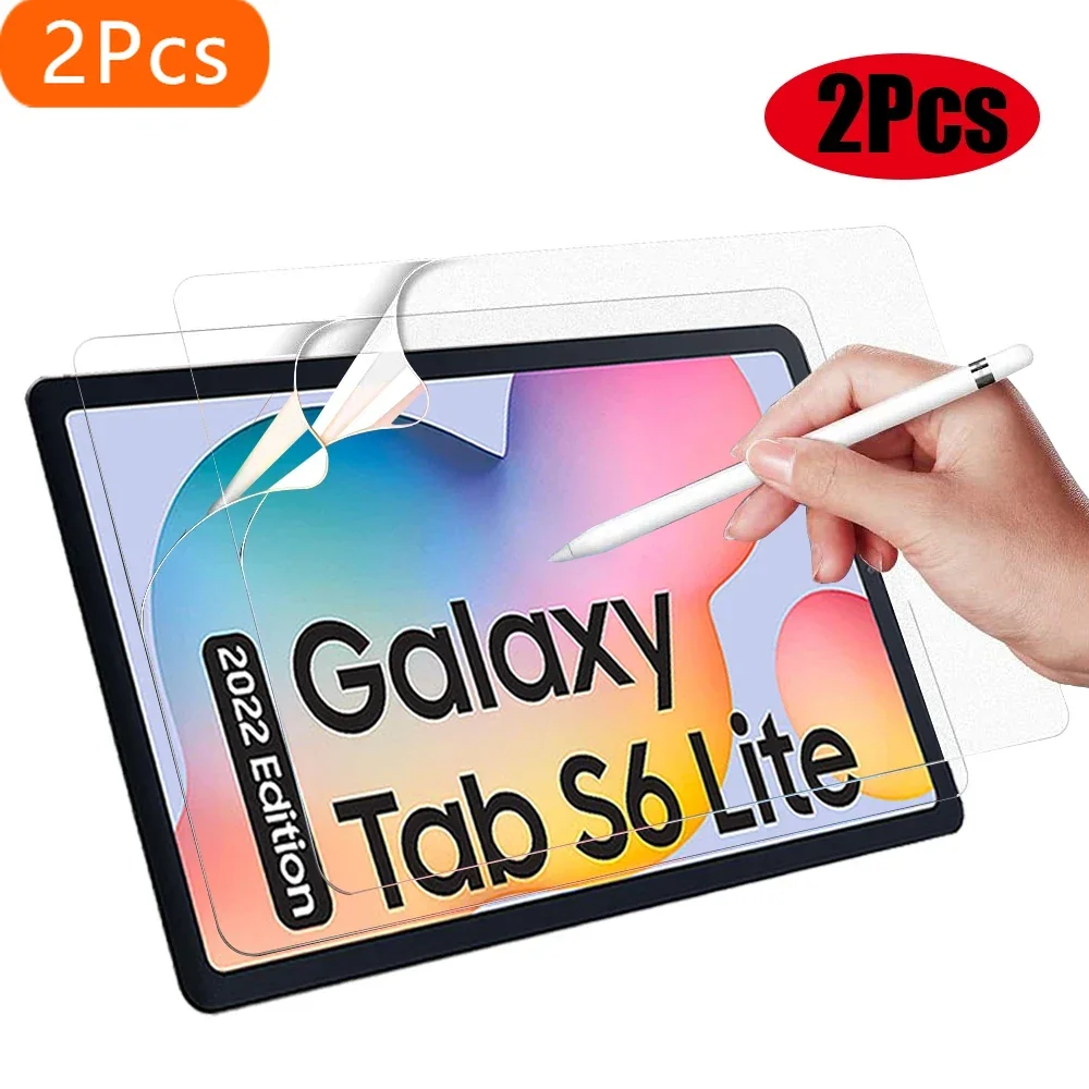 

2 шт. для Samsung Galaxy Tab S6 Lite 2022, бумажная защитная пленка для сенсорного экрана, противоскользящая матовая защитная пленка для рисования для SM-P613 SM-P61