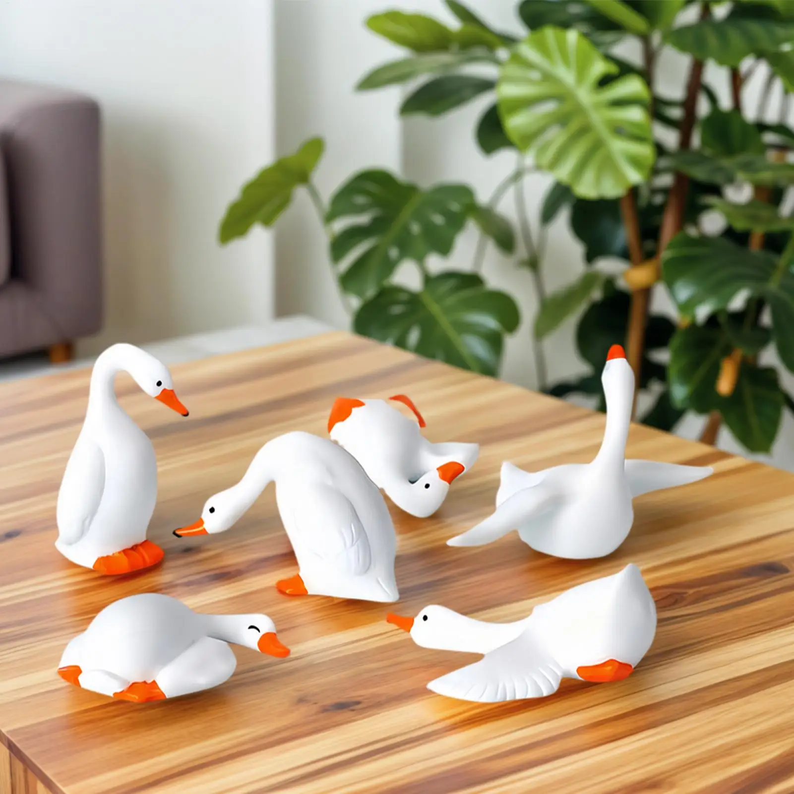 Dashboard Figurines 6 Pieces Geese Car Interior Statue Decor Desktop Statue Accessories for SUV RV Interior Office Road Trip