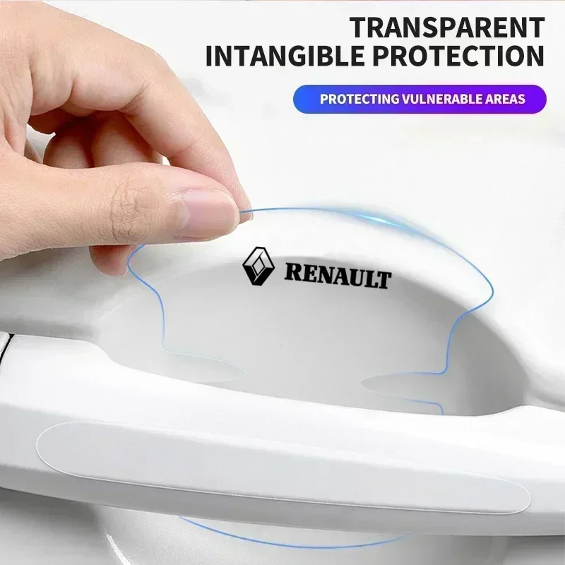 8Pcs Transparent Car Door Handle Bowl Decoration Badge Sticker For renault Koleos Kadjar Scenic Megane Sandero Grand Sill view 6