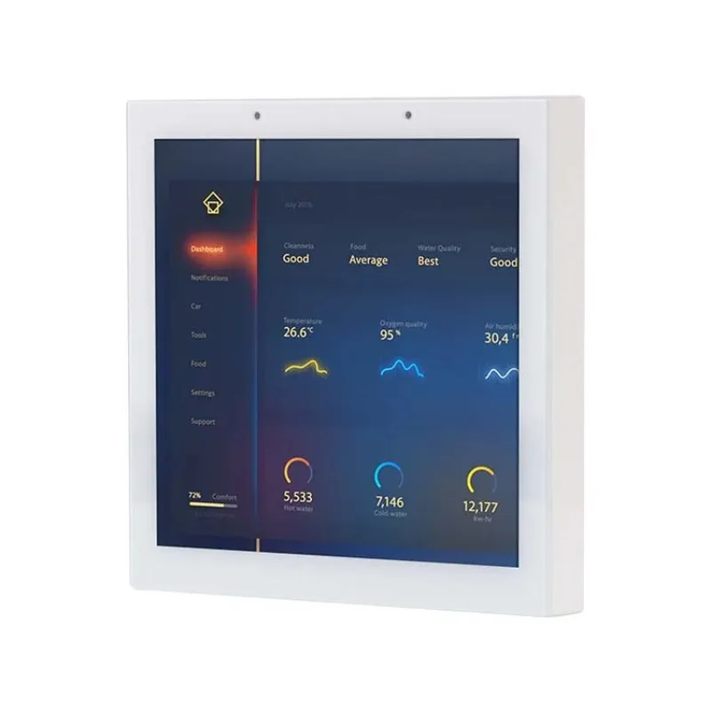 2025 YC-SM41P White Home 4 Inch RJ45 POE Flush Wall Mounted Touch Screen Control Panel for Home Automation