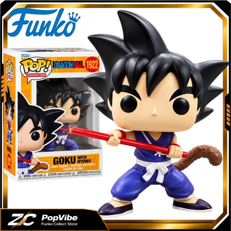 Official Licensed Funko Pop Dragon Ball Goku with Nyoibo Vinyl Figure Collectible Anime Desktop Ornament Gift for Cartoon Fans